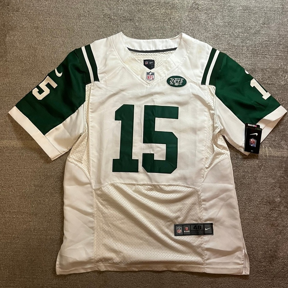 Nike New York Jets Brandon Marshall 15 Jersey White Green Stitched Size 48 Large